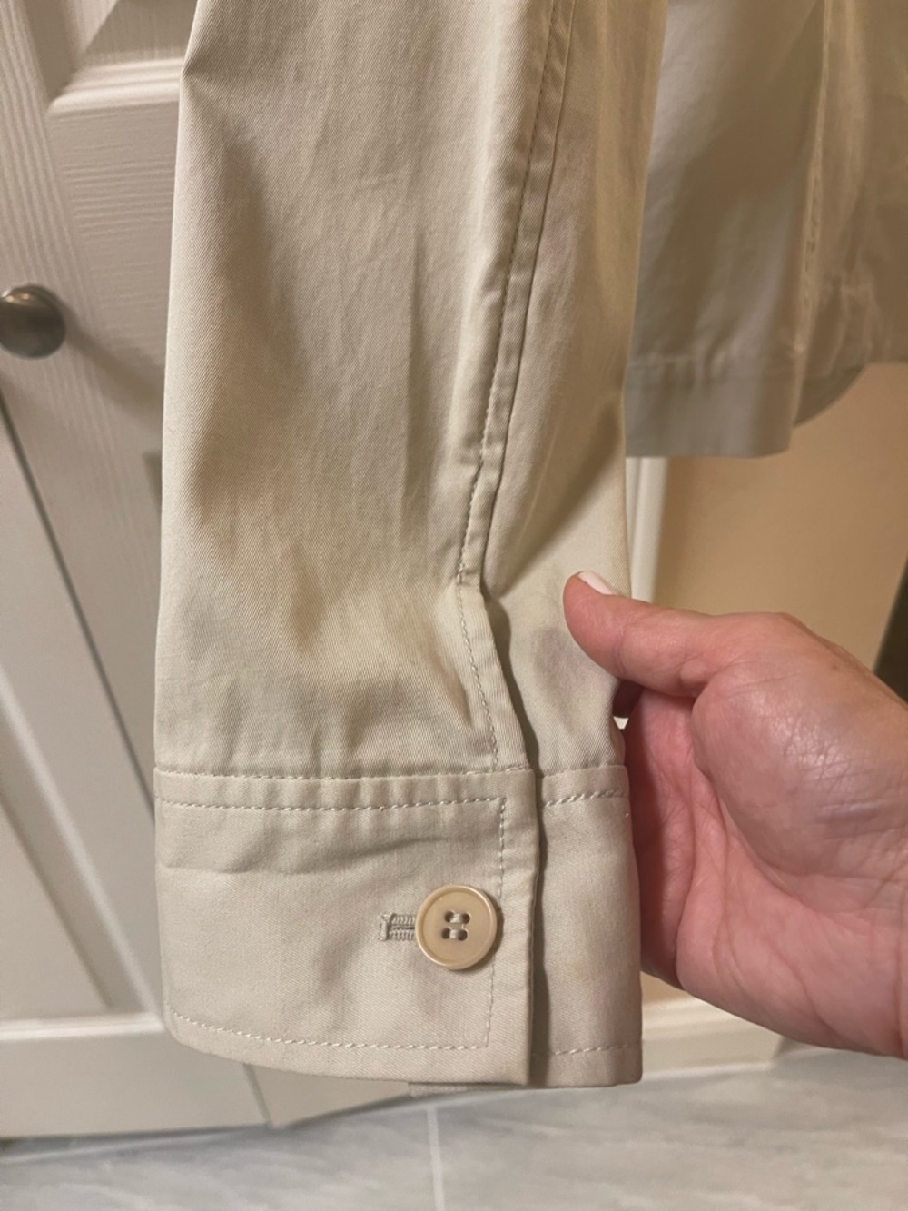 Talbots Cream Ruffle-Trim Single-Button Blazer - Picture 5 of 7
